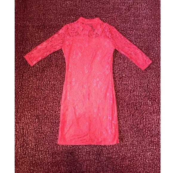 S Hot Pink Lace Dress - Picture 2 of 2